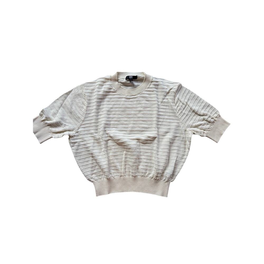 Frye White Cinched Short Sleeve Sweater - Size L